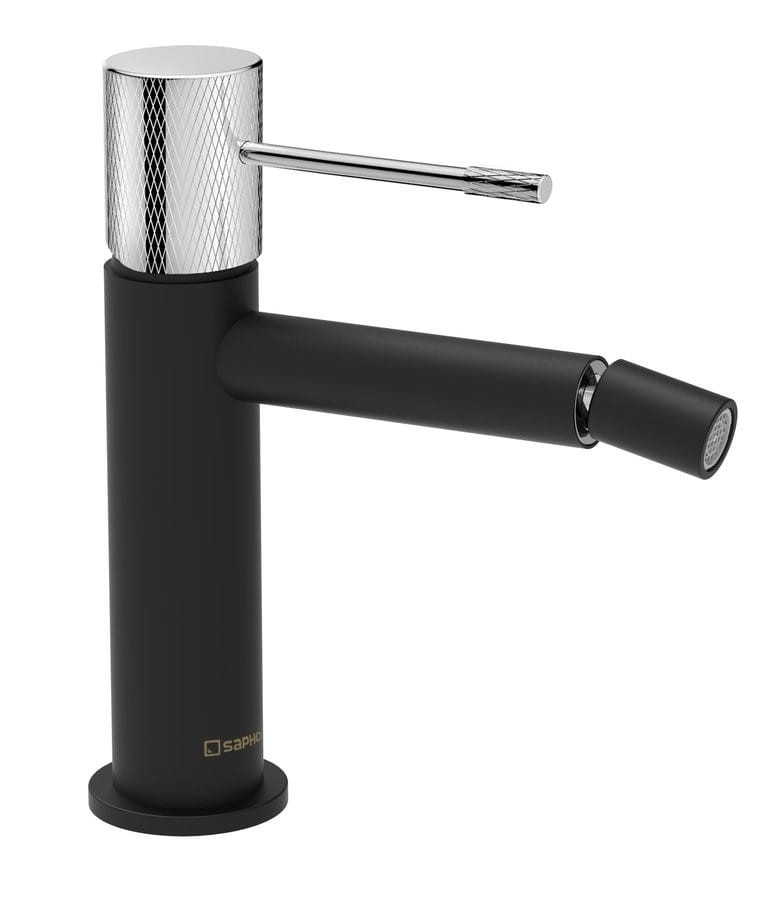 Sapho SOLARIS bidetowa bateria bez odpływu czarny mat/chrom - WD003BC