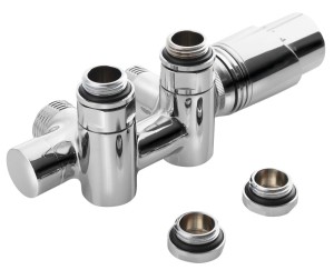 Bruckner WICHER COMBI zestaw przyłączeniowy zespolony z termostatem rozstaw 50mm chrom - 600.331.1