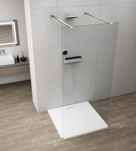 ESCA CHROME jednoczęściowa kabina przysznicowa Walk-In, szkło czyste, 1500 mm