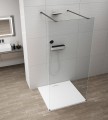 ESCA BLACK MATT jednoczęściowa kabina przysznicowa Walk-In, szkło czyste, 1400 mm