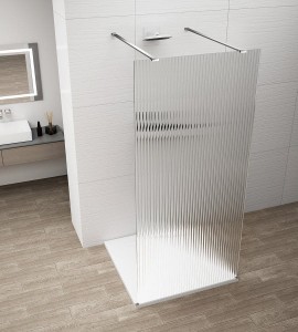 ESCA CHROME jednoczęściowa kabina przysznicowa Walk-In, szkło Flute, 1000 mm