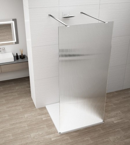 ESCA CHROME jednoczęściowa kabina przysznicowa Walk-In, szkło Flute, 1400 mm