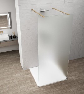 ESCA GOLD MATT jednoczęściowa kabina przysznicowa Walk-In, szkło matowe, 1500 mm