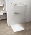 ESCA GOLD MATT jednoczęściowa kabina przysznicowa Walk-In, szkło Flute, 1500 mm