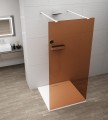 ESCA WHITE MATT jednoczęściowa kabina przysznicowa Walk-In, szkło Marron, 1300 mm