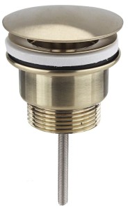 Korek umywalkowy 5/4'', niezamykany, duży grzybek, wys: 10-55mm, złoto mat