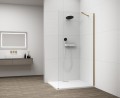 ESCA GOLD MATT jednoczęściowa kabina przysznicowa Walk-In, montaż przy ścianie, szkło czyste, 1200 mm