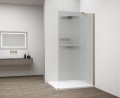 ESCA GOLD MATT jednoczęściowa kabina przysznicowa Walk-In, montaż przy ścianie, szkło Flute,1100 mm