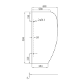 Ścianka oddzielająca pisuarowa 80x40 cm, szkło mleczne