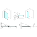 MODULAR SHOWER ścianka z wysuwanym panelem 1200 mm, czarny