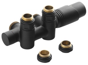 BRUCKNER WICHER COMBI zestaw przyłączeniowy zespolony z termostatem rozstaw 50mm czarny mat - 600.331.6