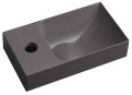 PICCOLINO umywalka betonowa, 30,8x17cm, bateria z lewej strony, ciemny brąz