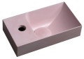 PICCOLINO umywalka betonowa, 30,8x17cm, bateria z lewej strony, różowy