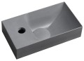 PICCOLINO umywalka betonowa, 30,8x17cm, bateria z lewej strony, szara