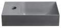 PICCOLINO umywalka betonowa, 30,8x17cm, bateria z lewej strony, szara