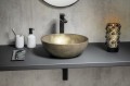 FORMIGO umywalka betonowa nablatowa, średnica 39cm, złoto