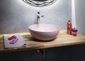 FORMIGO umywalka betonowa nablatowa, średnica 39cm, różowy