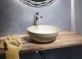 FORMIGO umywalka betonowa nablatowa, średnica 39cm, żółty