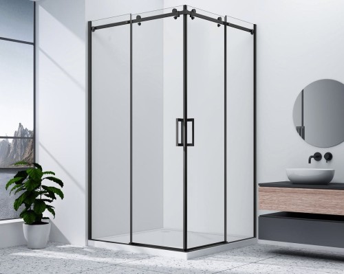 DRAGON BLACK kabina prysznicowa 800x900mm wariant L/P,wejście z rogu
