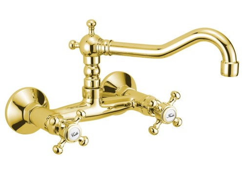 ANTEA bateria ścienna, górna wylewka, złoto