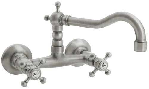 ANTEA bateria ścienna, górna wylewka, nikiel szczotkowany