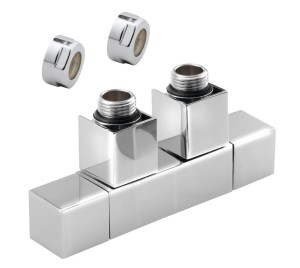 CUBE TWIN zestaw przyłączeniowy zespolony, chrom