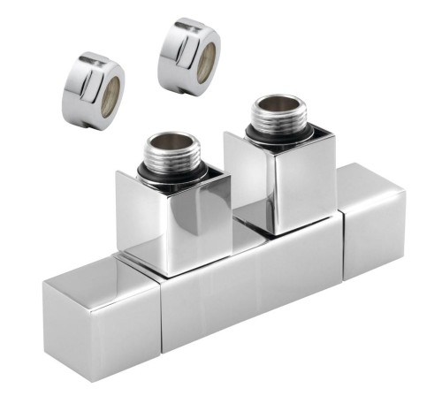 CUBE TWIN zestaw przyłączeniowy zespolony, chrom