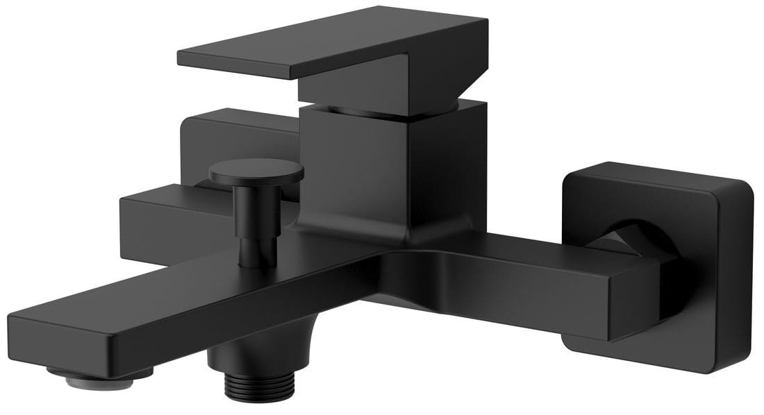 Sapho CUBEMIX bateria wannowa ścienna czarny mat - CM010B
