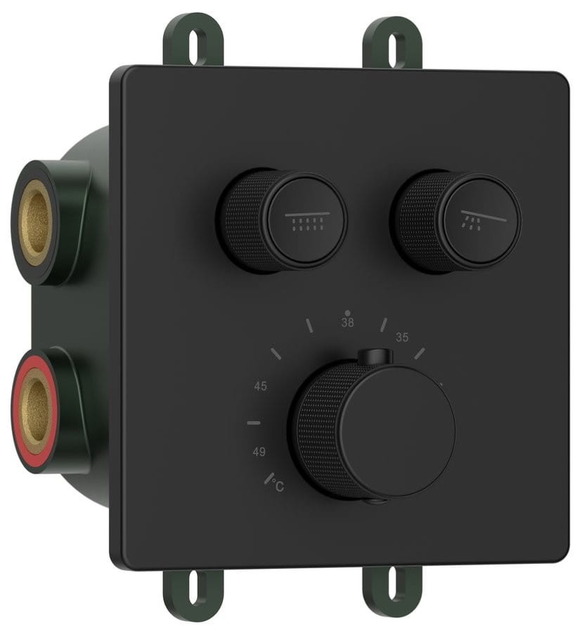 Sapho SMARTSELECT bateria prysznicowa podtynkowa skrzynka 2 wyjścia czarny mat - RP042B