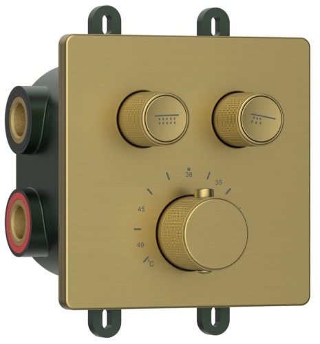 SMARTSELECT bateria prysznicowa podtynkowa, skrzynka, 2 wyjścia, złoto mat