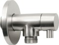 MINIMAL zawór kątowy z rozetą 1/2"x 3/8", woda zimna, stal nierdzewna mat