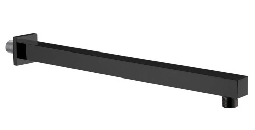 Ramię prysznicowe kwadratowe niskie, 400mm, czarny mat