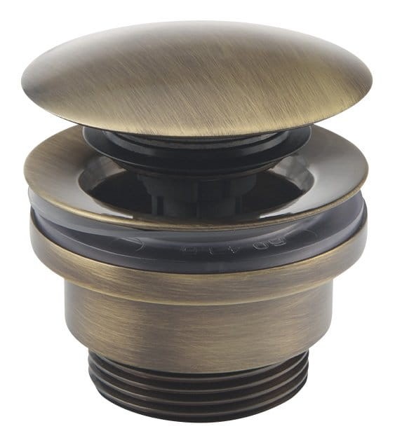 Korek umywalkowy 5/4“, cichy klik-klak, duży grzybek, wys. 5-55 mm, brąz