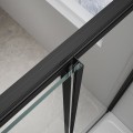 EASY BLACK drzwi prysznicowe 1400mm, szkło czyste