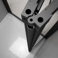 EASY BLACK drzwi prysznicowe składane 800mm, szkło czyste