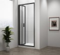 EASY BLACK drzwi prysznicowe składane 900mm, szkło czyste