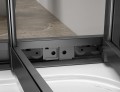 EASY BLACK drzwi prysznicowe składane 900mm, szkło czyste
