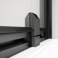 EASY BLACK drzwi prysznicowe obrotowe 880-1020mm, szkło brick