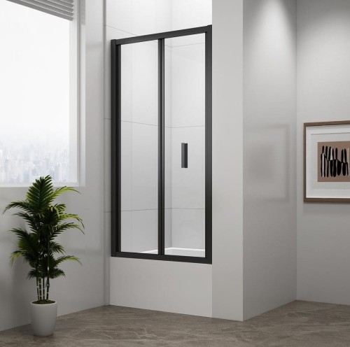 DEEP BLACK drzwi prysznicowe składane 1000x1650mm, szkło czyste