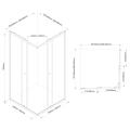 AGGA BLACK kabina prysznicowa narożna 900x900mm, szkło czyste