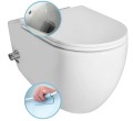 INFINITY CLEANWASH WC wiszące Rimless, z dyszą bidetową i zintegrowaną baterią, 36,5x53 cm, biały