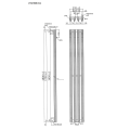 PILON grzejnik łazienkowy 270x1800mm, 4 wieszaki, czarny mat