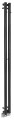 PILON grzejnik łazienkowy 122x1800mm, 2 wieszaki, czarny mat