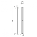 PILON grzejnik łazienkowy 122x1800mm, 2 wieszaki, czarny mat