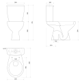 MANUEL kompakt WC, mechanizm spłukujący - 3/6 LT, odpływ pionowy, biały