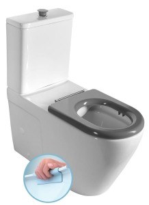 Sapho MEDIC RIMLESS komplakt WC medyczny  , odpływ poziomy/pionowy, biały MC102 