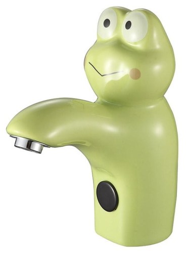 Bateria sensorowa stojąca ceramiczna 6V DC (4xAA), żaba, zielony