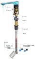Bateria sensorowa stojąca z regulacją temperatury 6V DC (4xAA), czarny mat