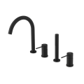 ULTRAMIX 4-otworowa bateria wannowa na brzeg wanny, czarny mat