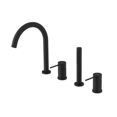 ULTRAMIX 4-otworowa bateria wannowa na brzeg wanny, czarny mat
